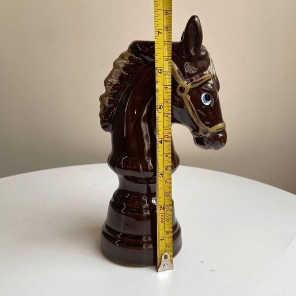 Vtg Horse Table Lighter Figurine Brown Handpainted Blue Eyes Made in Japan 7" - Picture 7 of 12